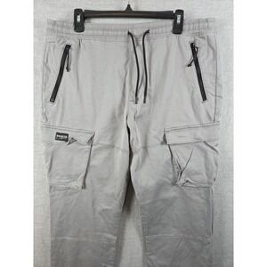 Hollister Cargo Skinny Jogger Mens XL Advanced Stretch Elastic Waist Pants Gray